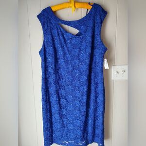 Roz &Ali  Blue Lace sequined Dress size 24W NWT